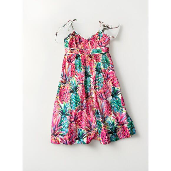 J. Crew Ratti Print Pineapple Sundress Size 4P 4 Petite Dress Zip - Picture 1 of 6